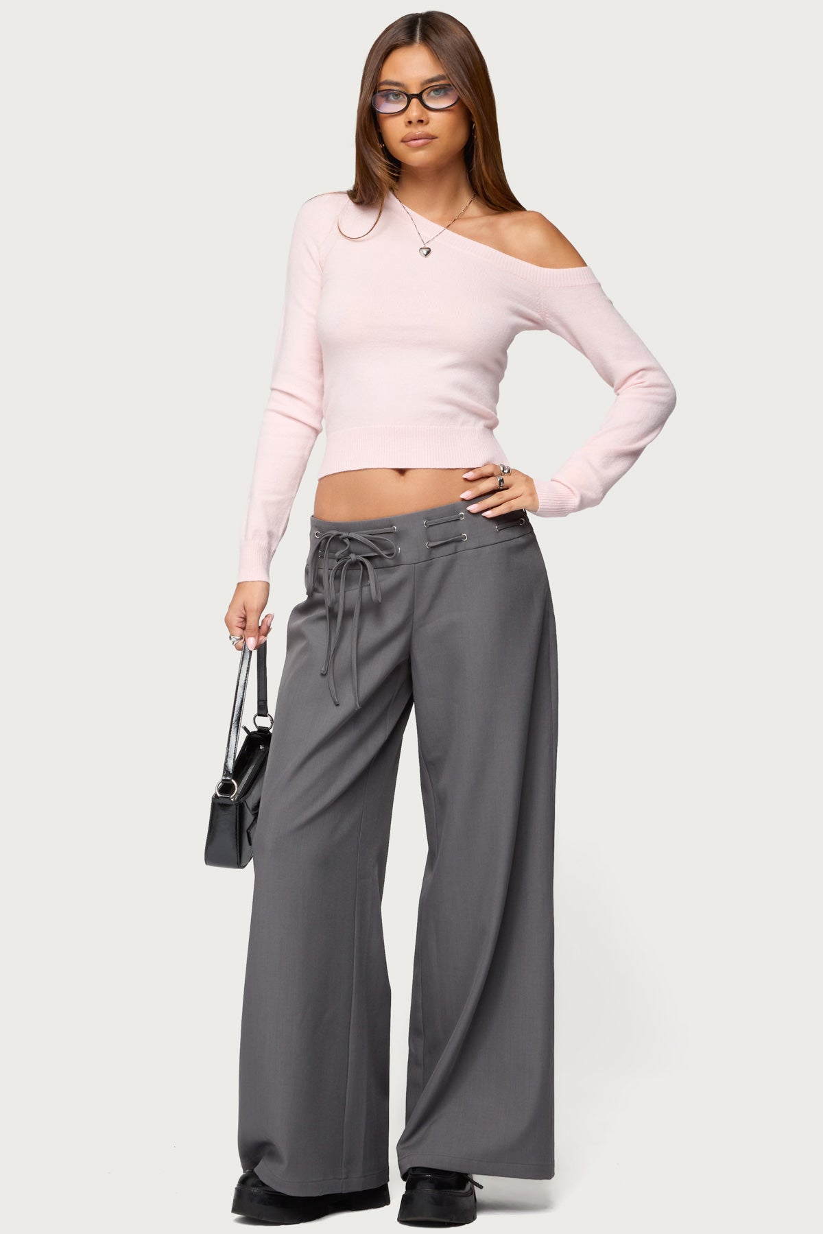 Mayson Off Shoulder Knit Top - LIGHT-PINK