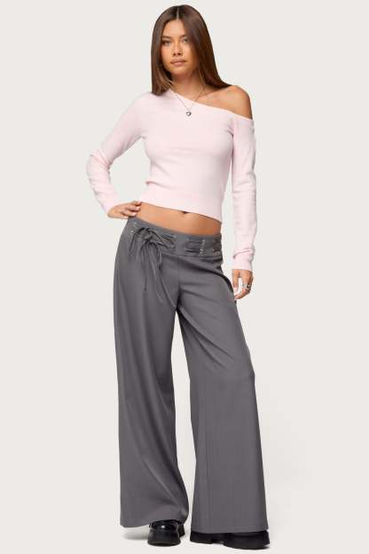 Mayson Off Shoulder Knit Top - LIGHT-PINK