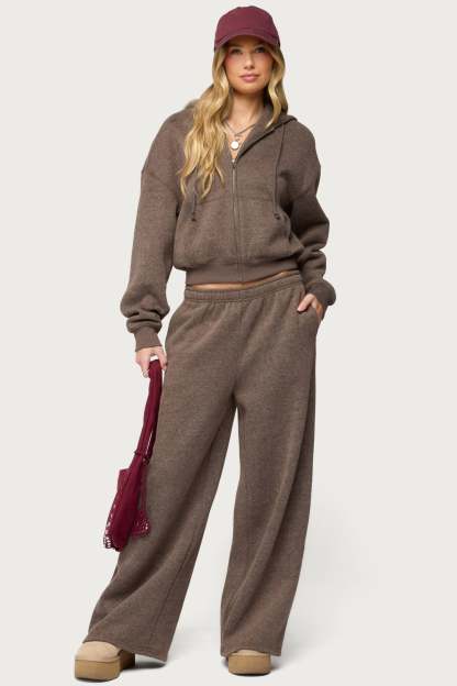 Laulie Straight Leg Sweatpants - BROWN