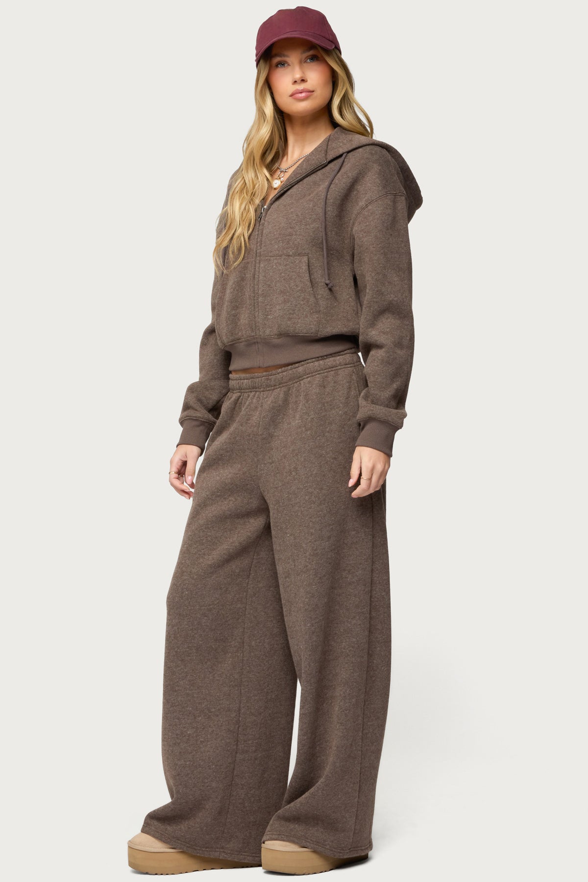 Laulie Straight Leg Sweatpants - BROWN