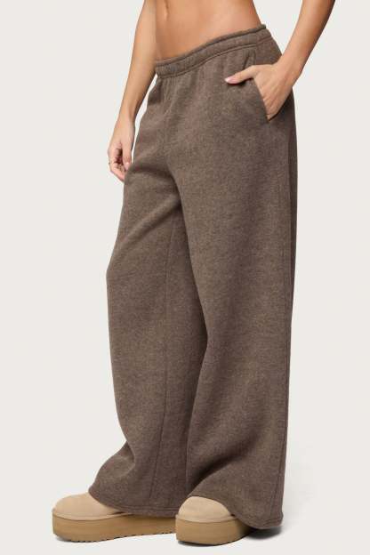 Laulie Straight Leg Sweatpants - BROWN