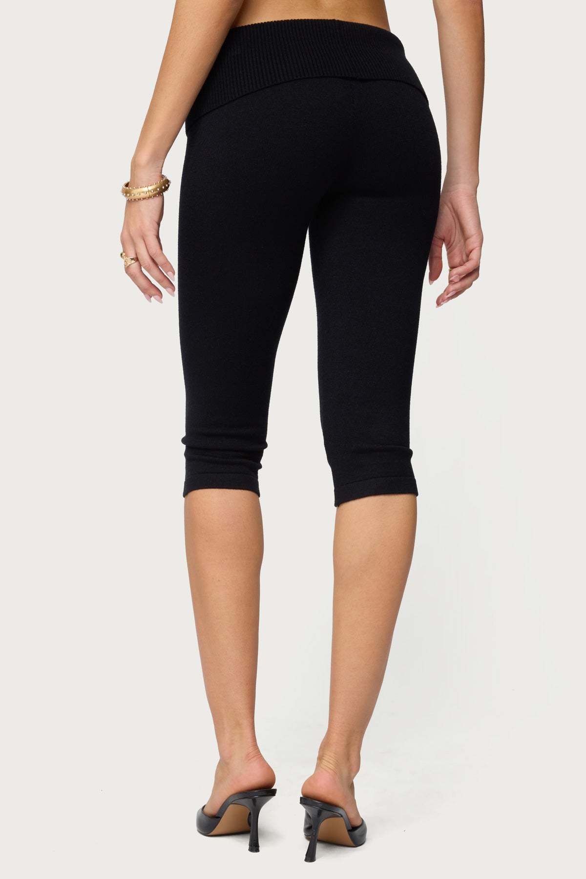 Skyla Knit Capri Pants - BLACK