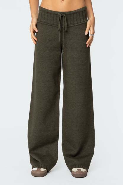 Russell Straight Leg Knit Pants - OLIVE