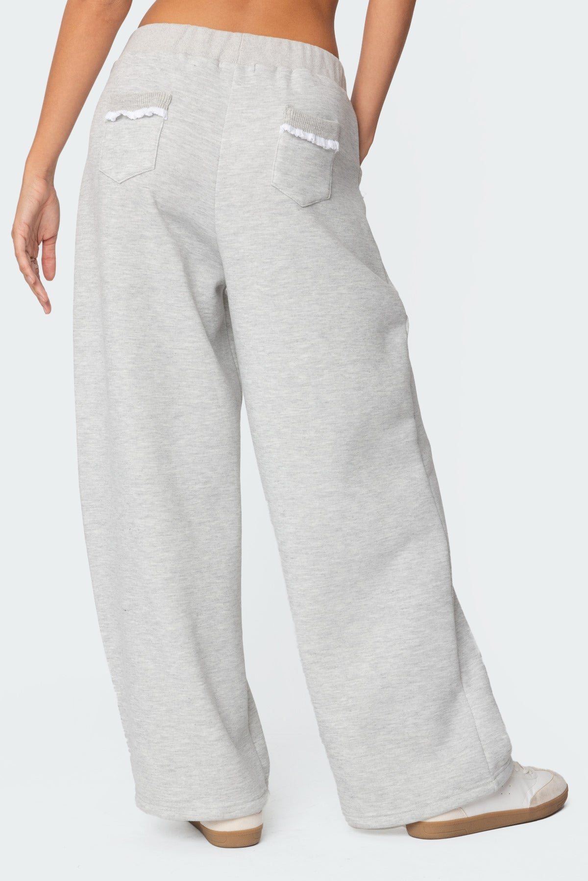 Ashtin Ruffle Trim Sweatpants - GRAY MELANGE
