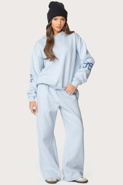 Bonney Bow Detail Sweatpants - BLUE