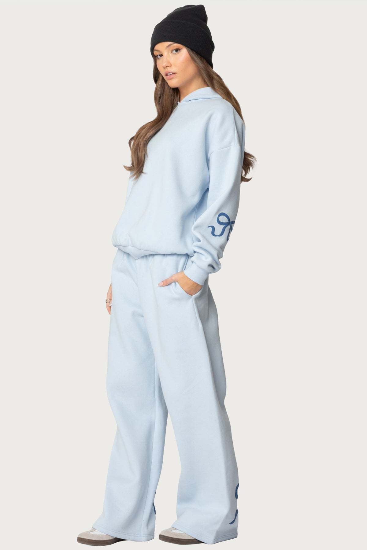 Bonney Bow Detail Sweatpants - BLUE