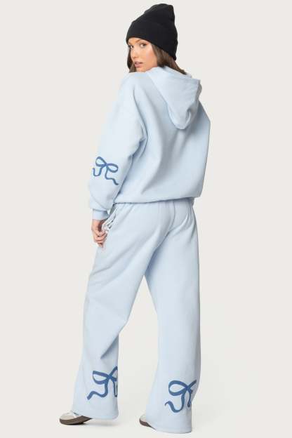 Bonney Bow Detail Sweatpants - BLUE
