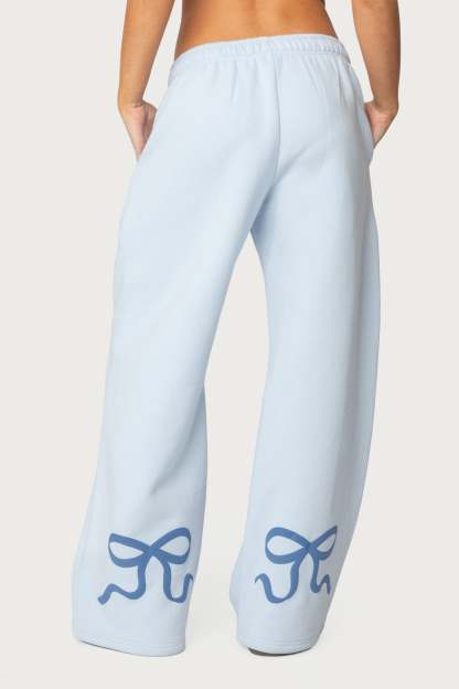 Bonney Bow Detail Sweatpants - BLUE