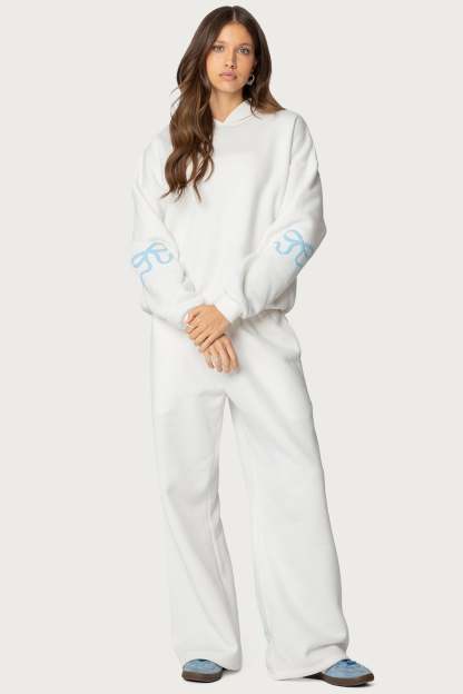 Bonney Bow Detail Sweatpants - CREAM