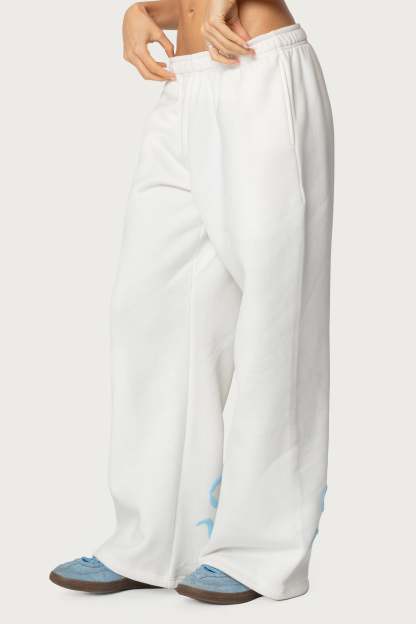Bonney Bow Detail Sweatpants - CREAM