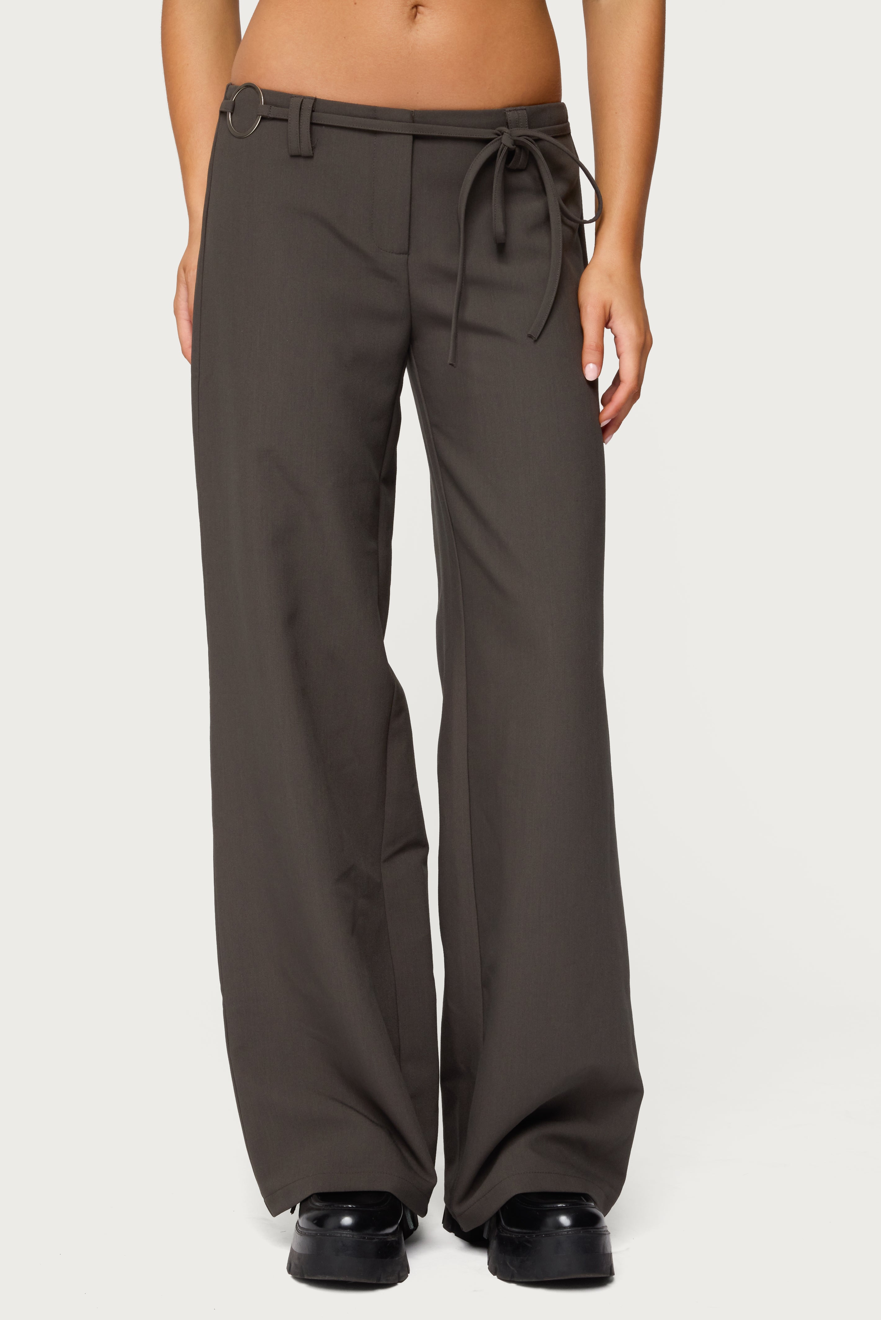 Raphael Tie Belt Pants - GRAY