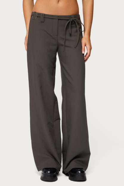 Raphael Tie Belt Pants - GRAY