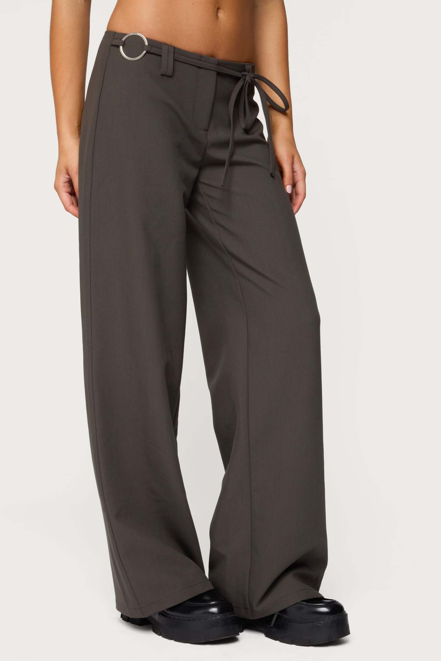 Raphael Tie Belt Pants - GRAY