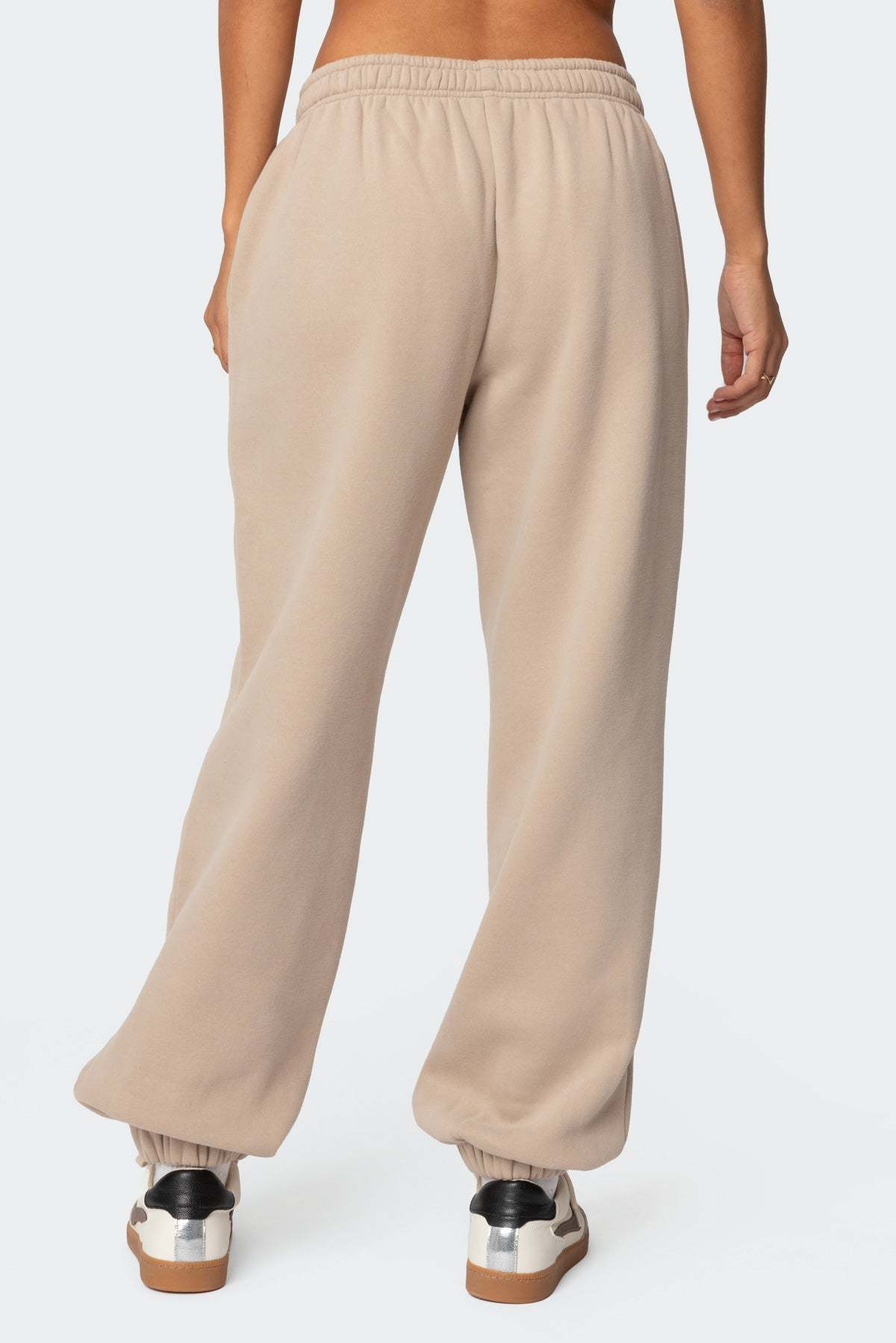 Sasha Bow Detail Sweatpants - BEIGE