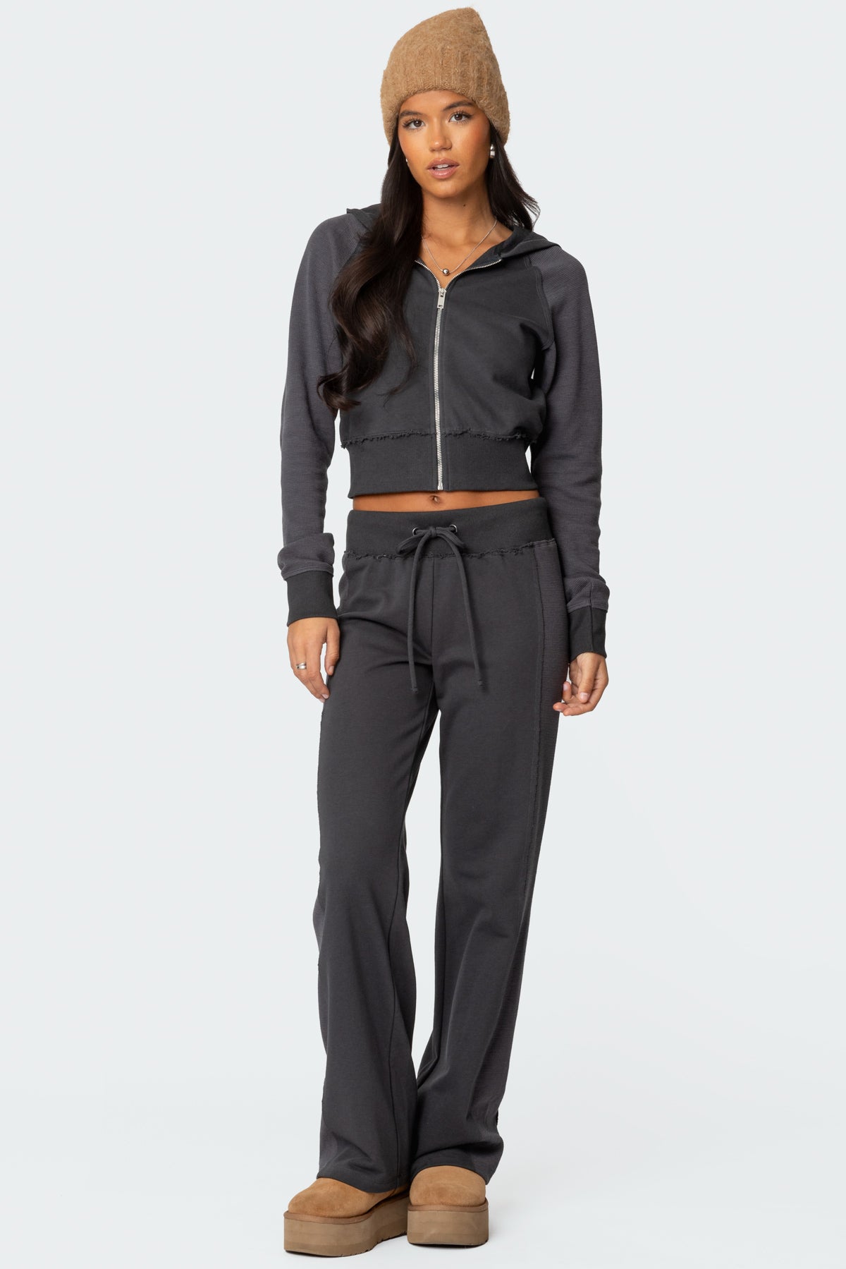 Chandler Waffle Sweatpants - GRAY