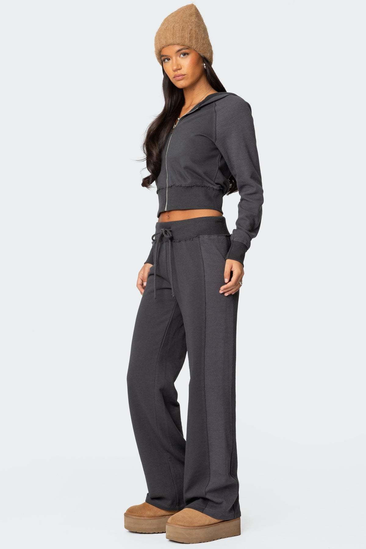 Chandler Waffle Sweatpants - GRAY