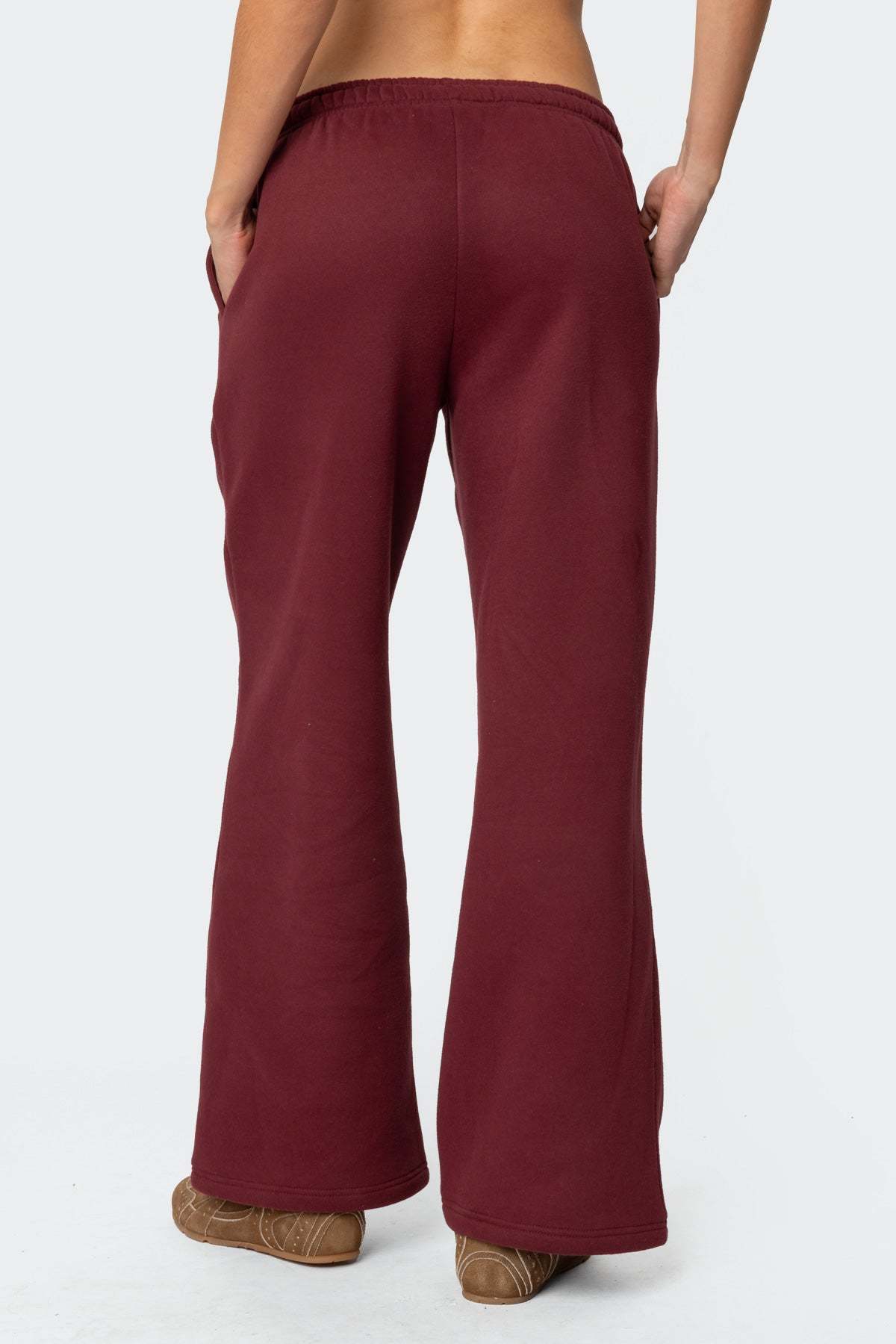 Get Edikted Sweatpants - BURGUNDY