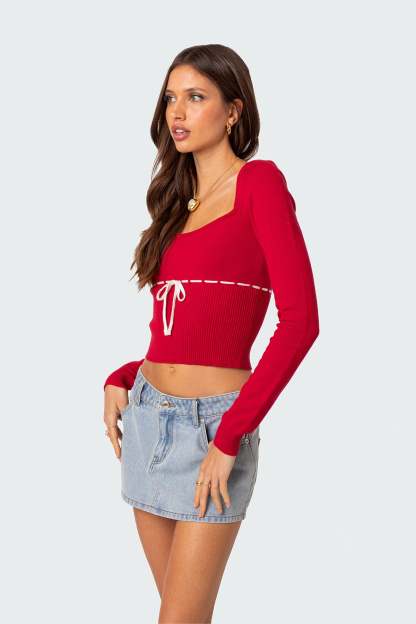 Natasha Knit Top - RED