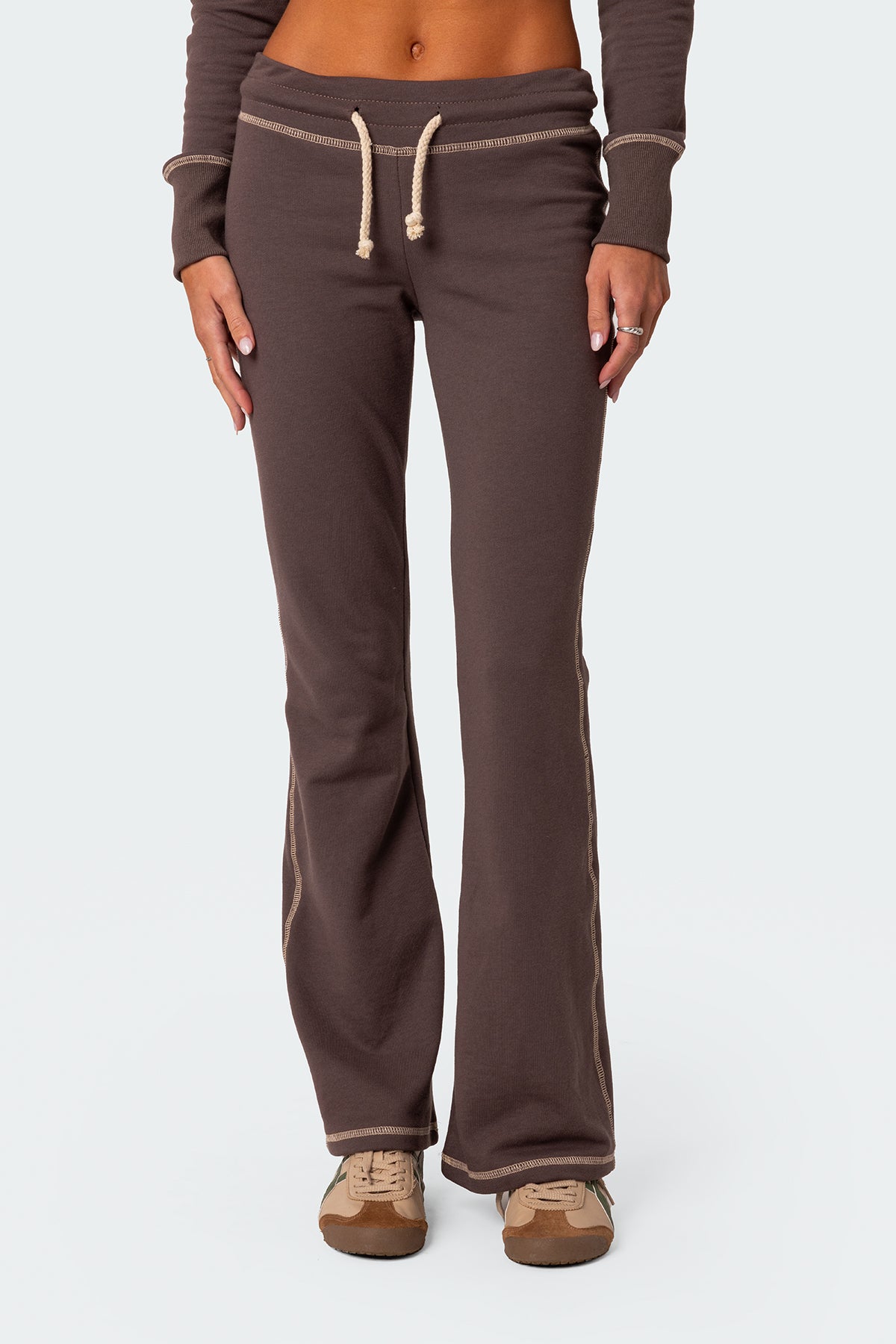 Alexia Low Rise Sweatpants - BROWN