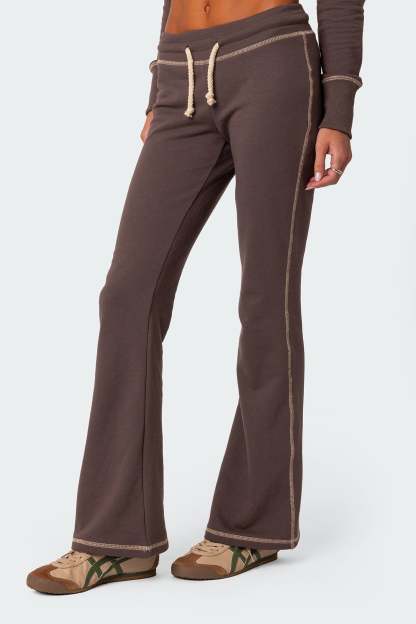Alexia Low Rise Sweatpants - BROWN
