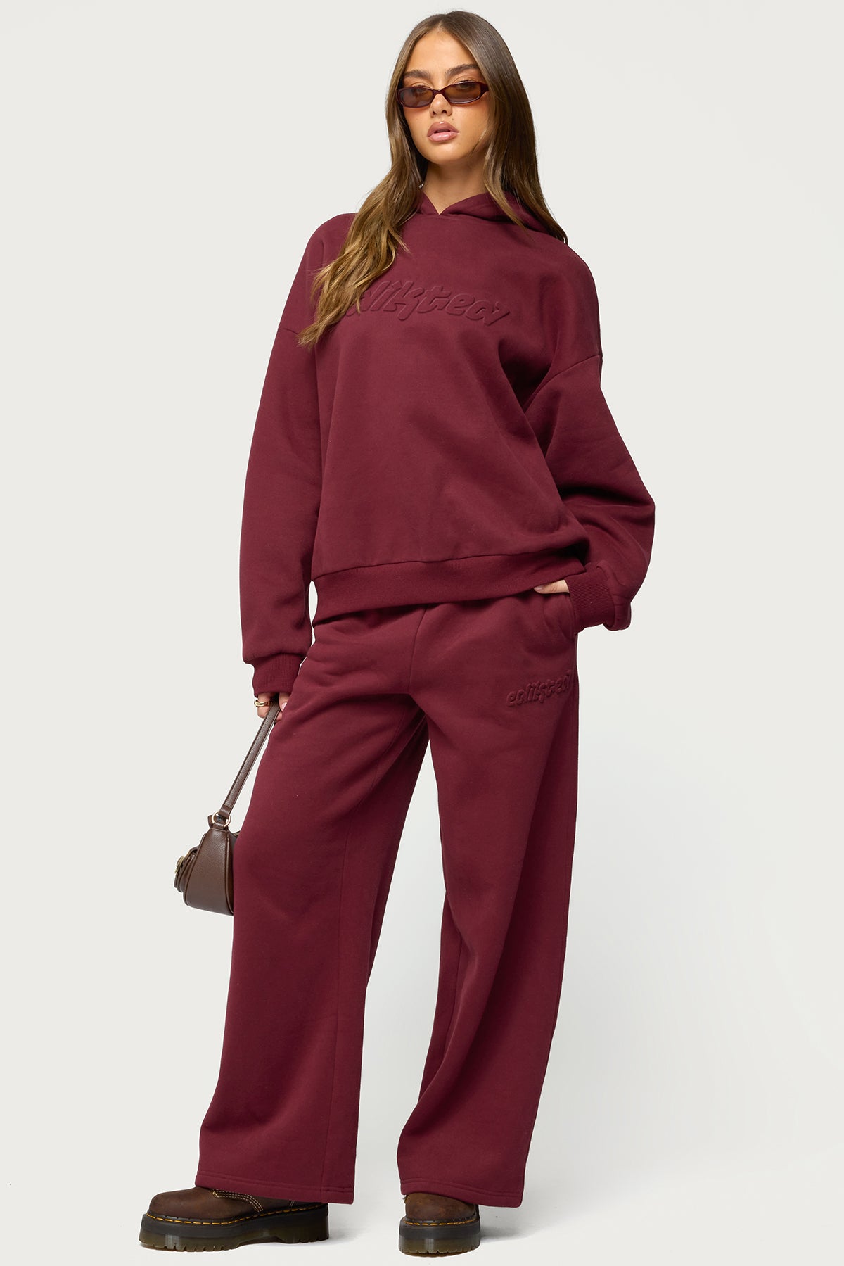 Totally Edikted Sweatpants - BURGUNDY