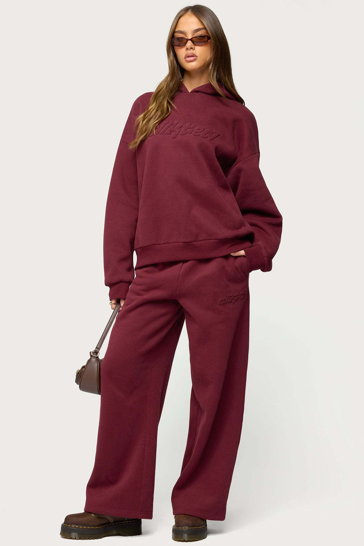 Totally Edikted Sweatpants - BURGUNDY
