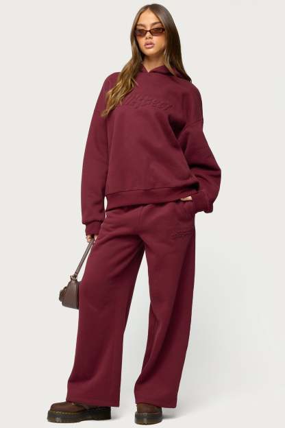 Totally Edikted Sweatpants - BURGUNDY
