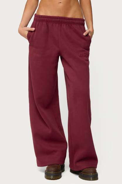 Totally Edikted Sweatpants - BURGUNDY