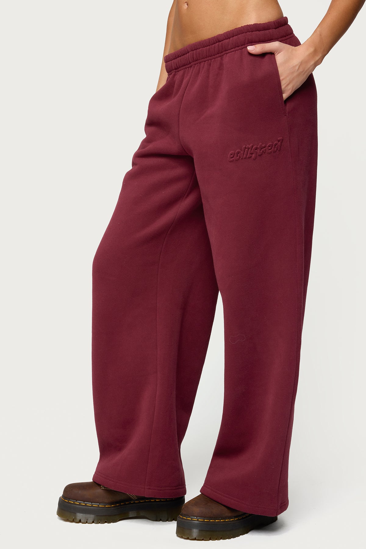 Totally Edikted Sweatpants - BURGUNDY