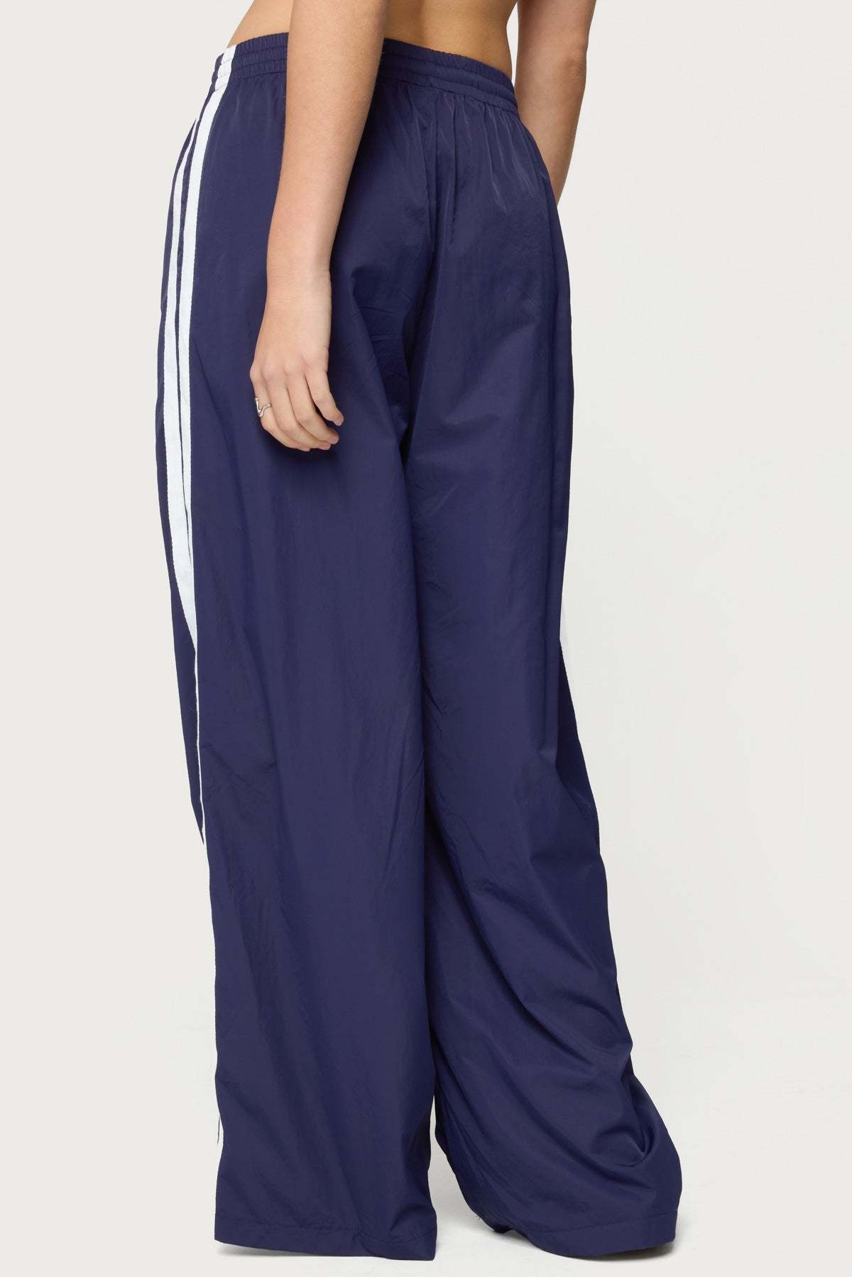 Kieran Stripey Nylon Track Pants - NAVY