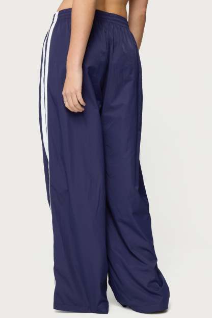 Kieran Stripey Nylon Track Pants - NAVY