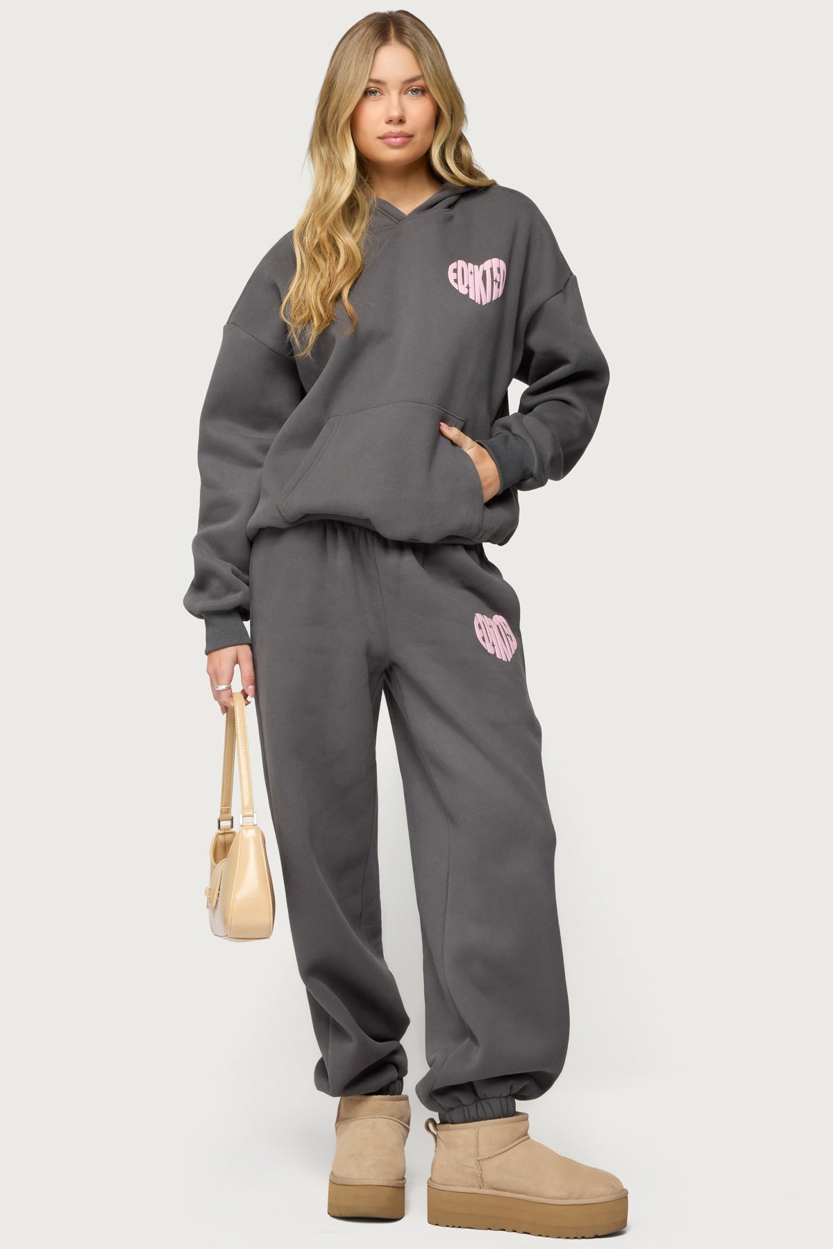 Major Love Edikted Sweatpants - DARK-GRAY