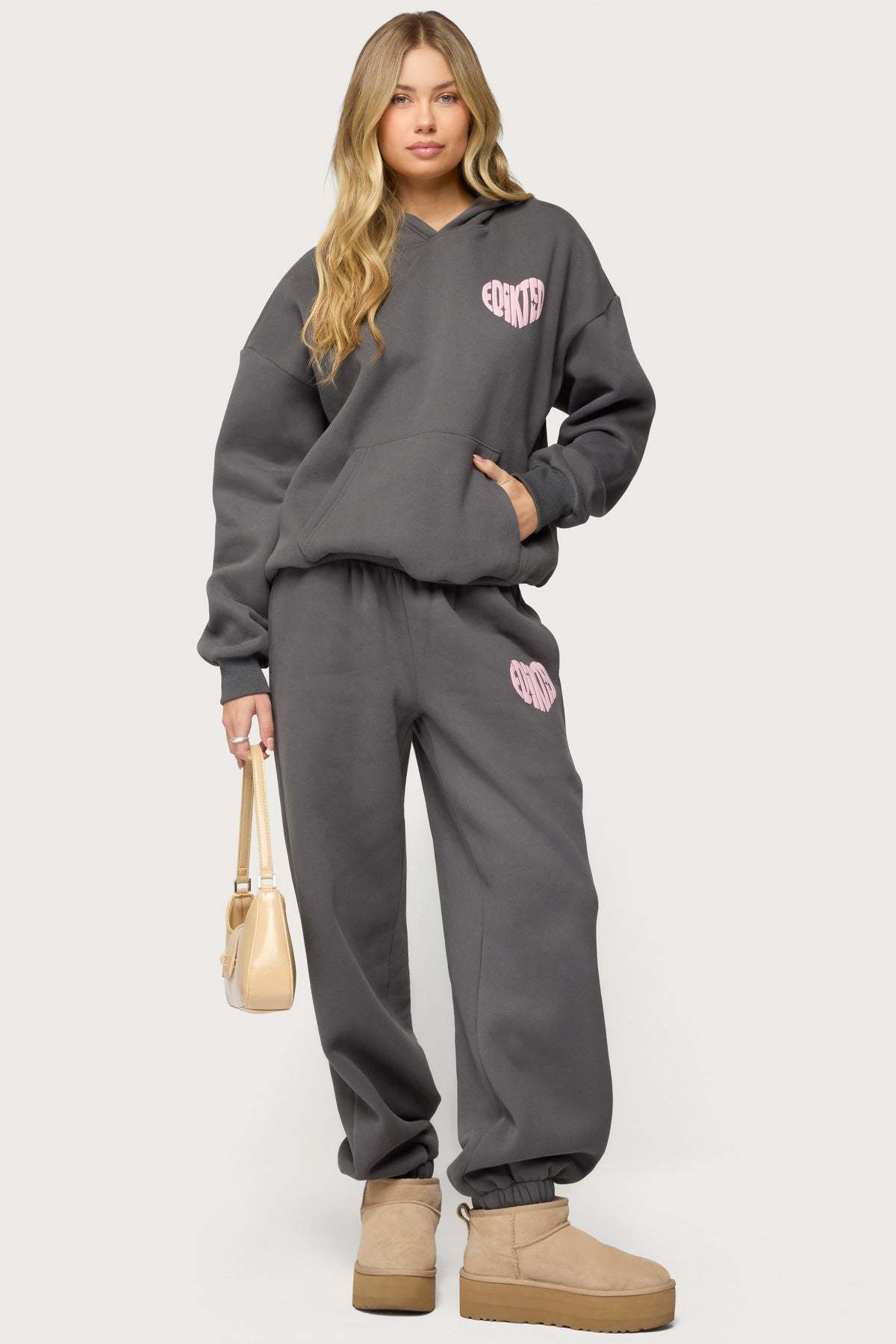 Major Love Edikted Sweatpants - DARK-GRAY