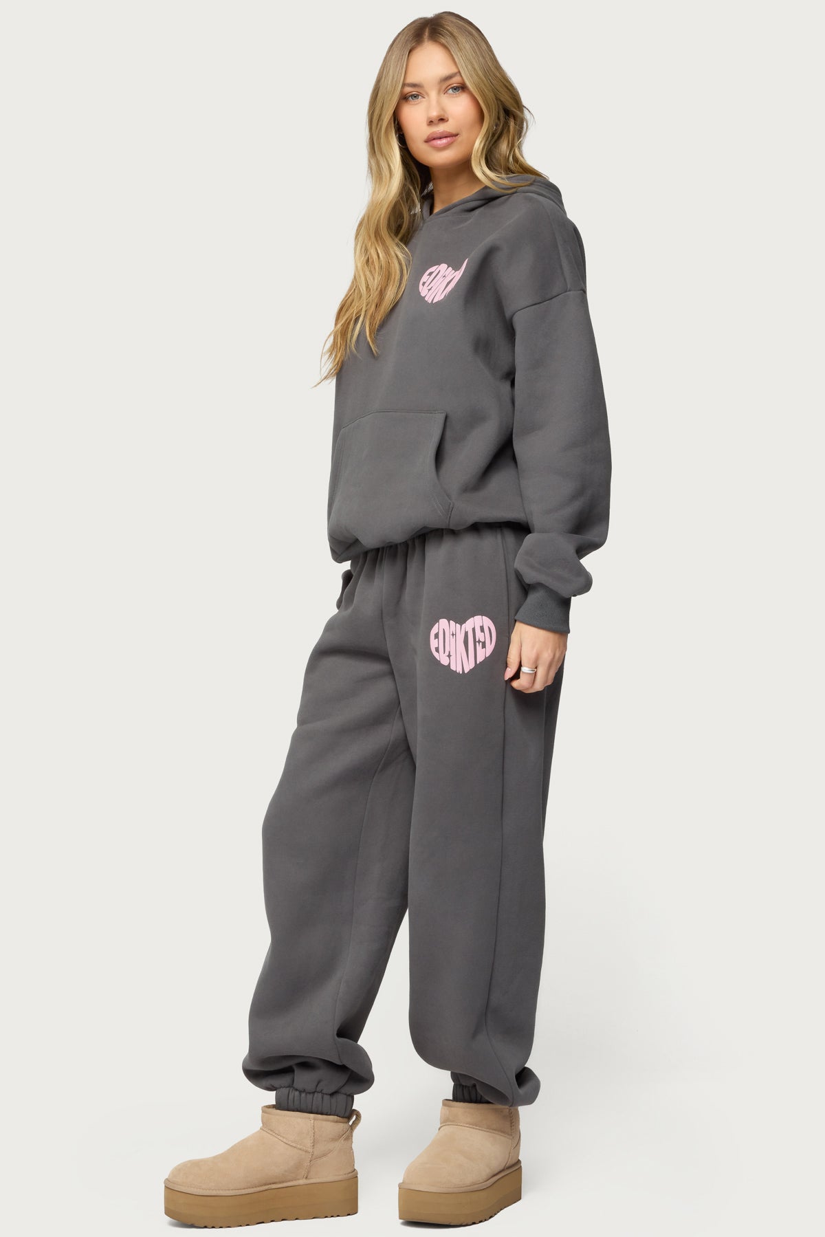 Major Love Edikted Sweatpants - DARK-GRAY