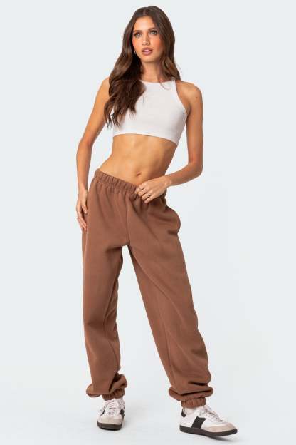Clark Oversized Sweatpants - BROWN