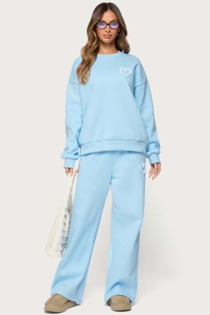 Love Edikted Wide Leg Sweatpants - LIGHT-BLUE