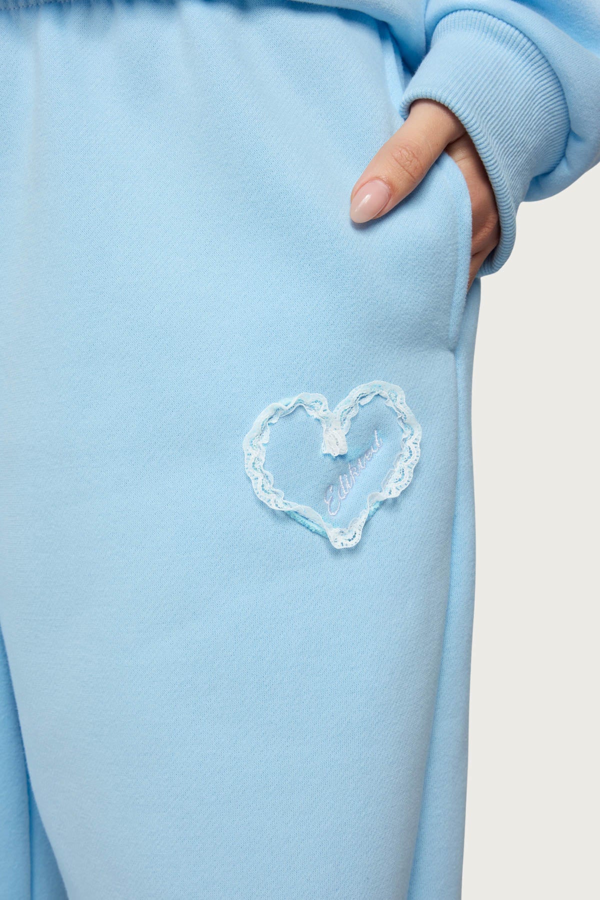 Love Edikted Wide Leg Sweatpants - LIGHT-BLUE