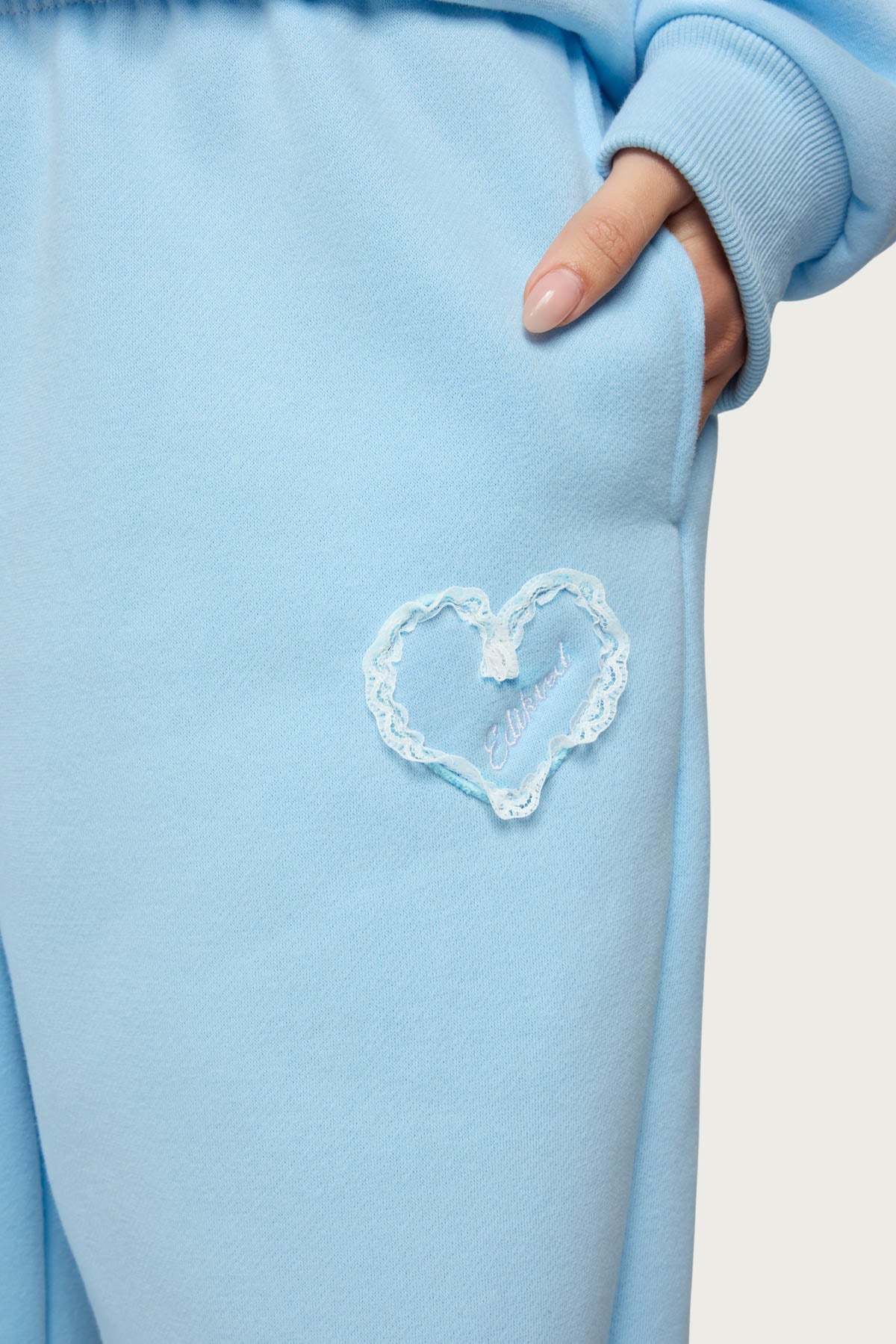 Love Edikted Wide Leg Sweatpants - LIGHT-BLUE