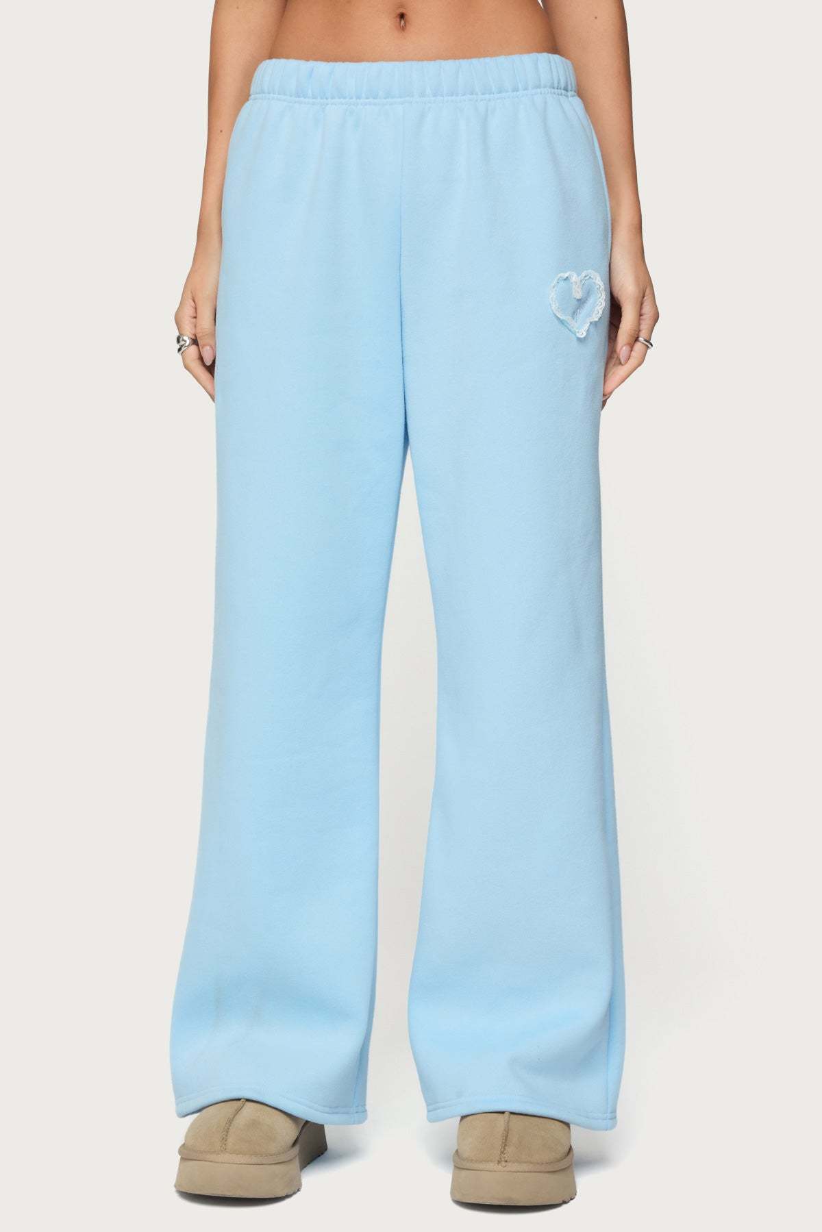 Love Edikted Wide Leg Sweatpants - LIGHT-BLUE