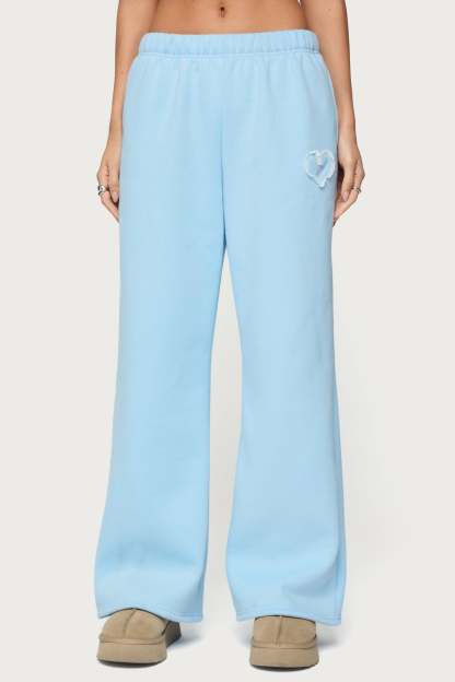 Love Edikted Wide Leg Sweatpants - LIGHT-BLUE