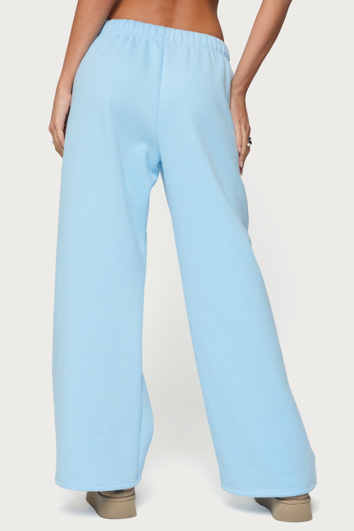 Love Edikted Wide Leg Sweatpants - LIGHT-BLUE