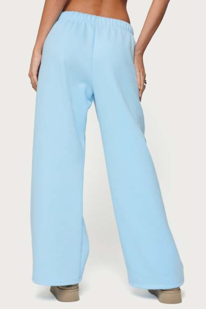 Love Edikted Wide Leg Sweatpants - LIGHT-BLUE