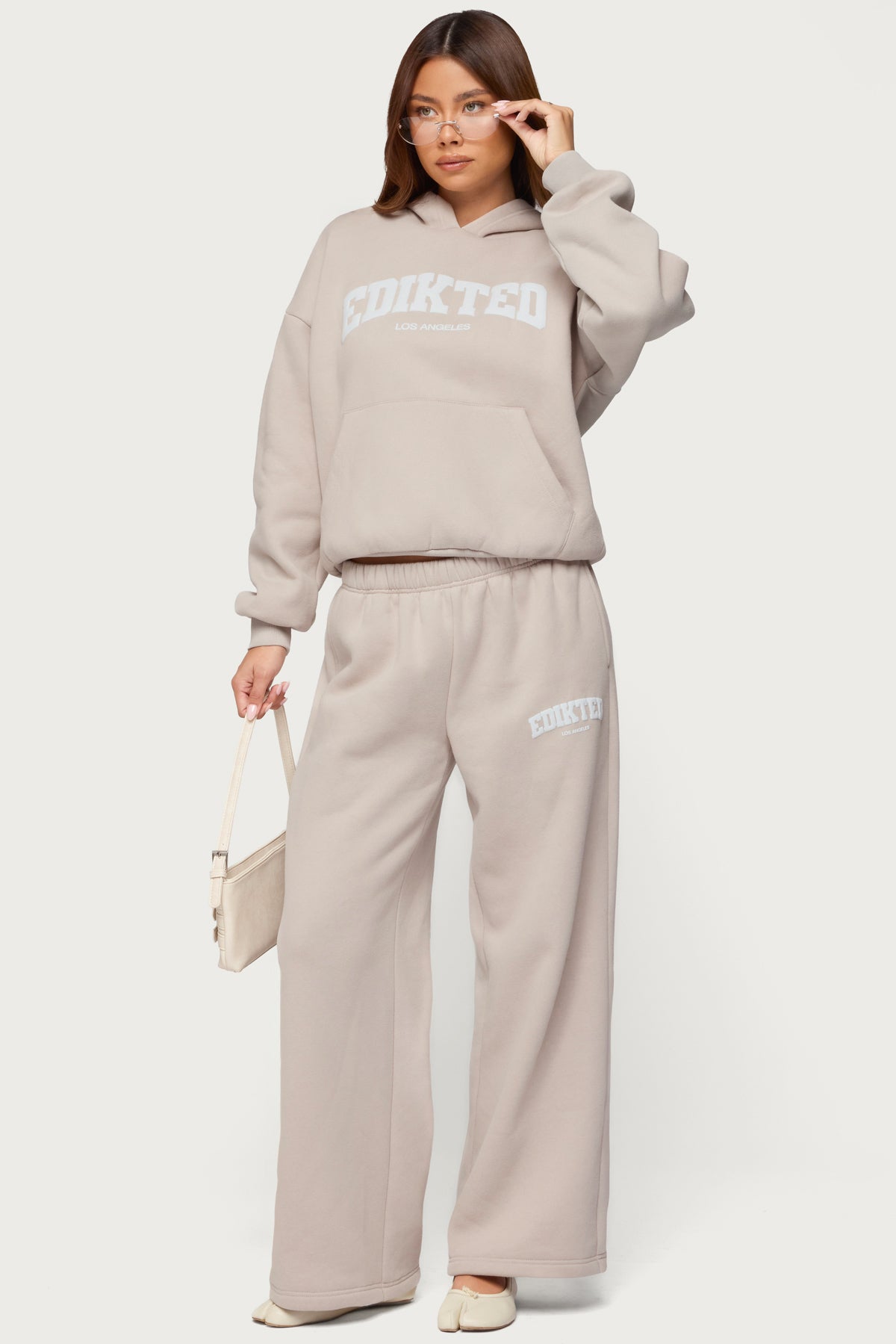 Edikted LA Sweatpants - BEIGE