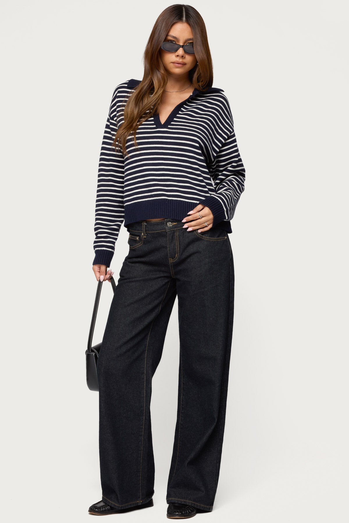 Copenhagen Oversized Striped Sweater - NAVY