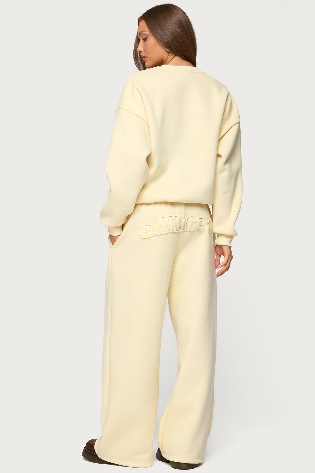Jaylie Edikted Wide Leg Sweatpants - LIGHT-YELLOW