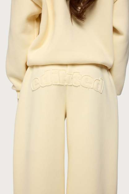 Jaylie Edikted Wide Leg Sweatpants - LIGHT-YELLOW