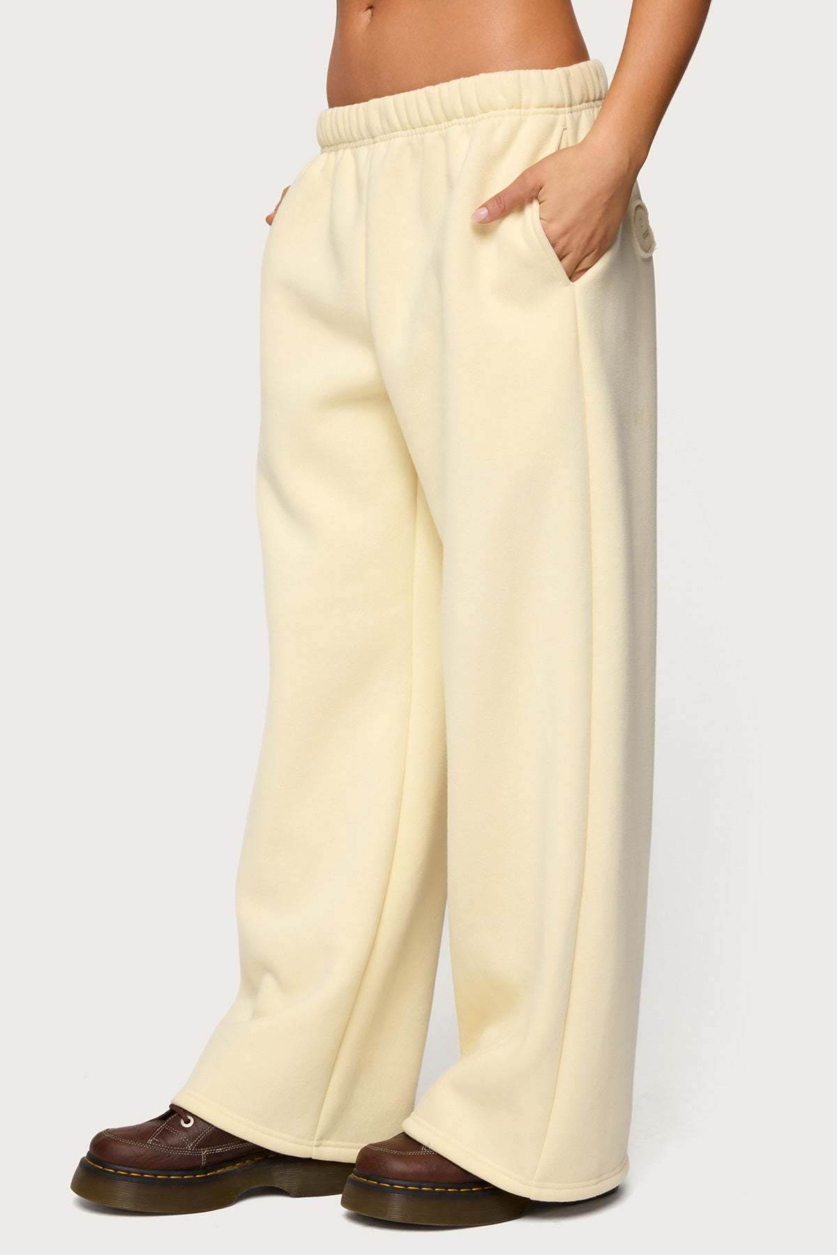 Jaylie Edikted Wide Leg Sweatpants - LIGHT-YELLOW