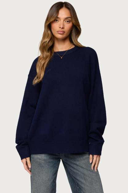 Ximenia Cutout Back Sweater - NAVY