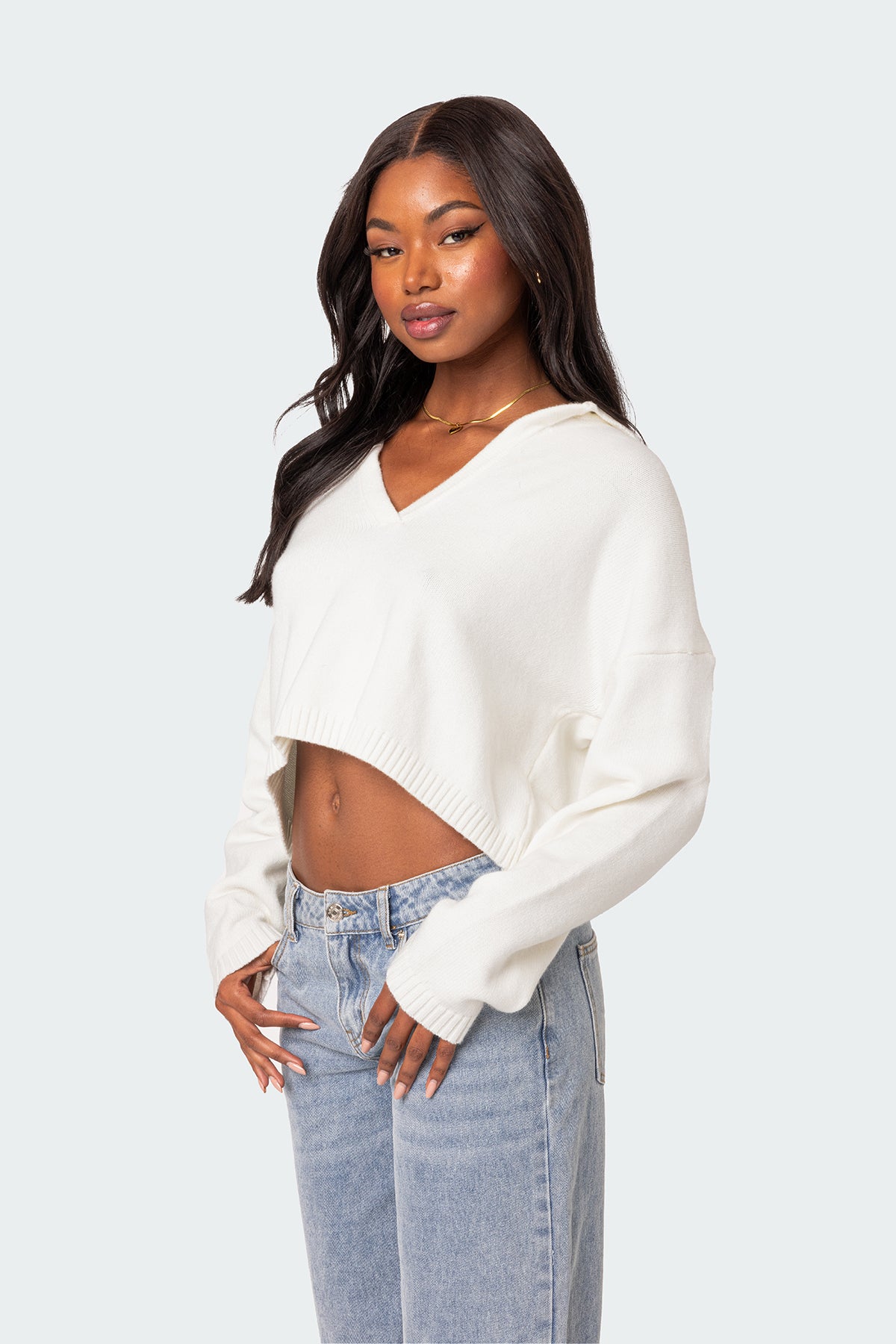 Marcie Oversize Cropped Sweater - CREAM