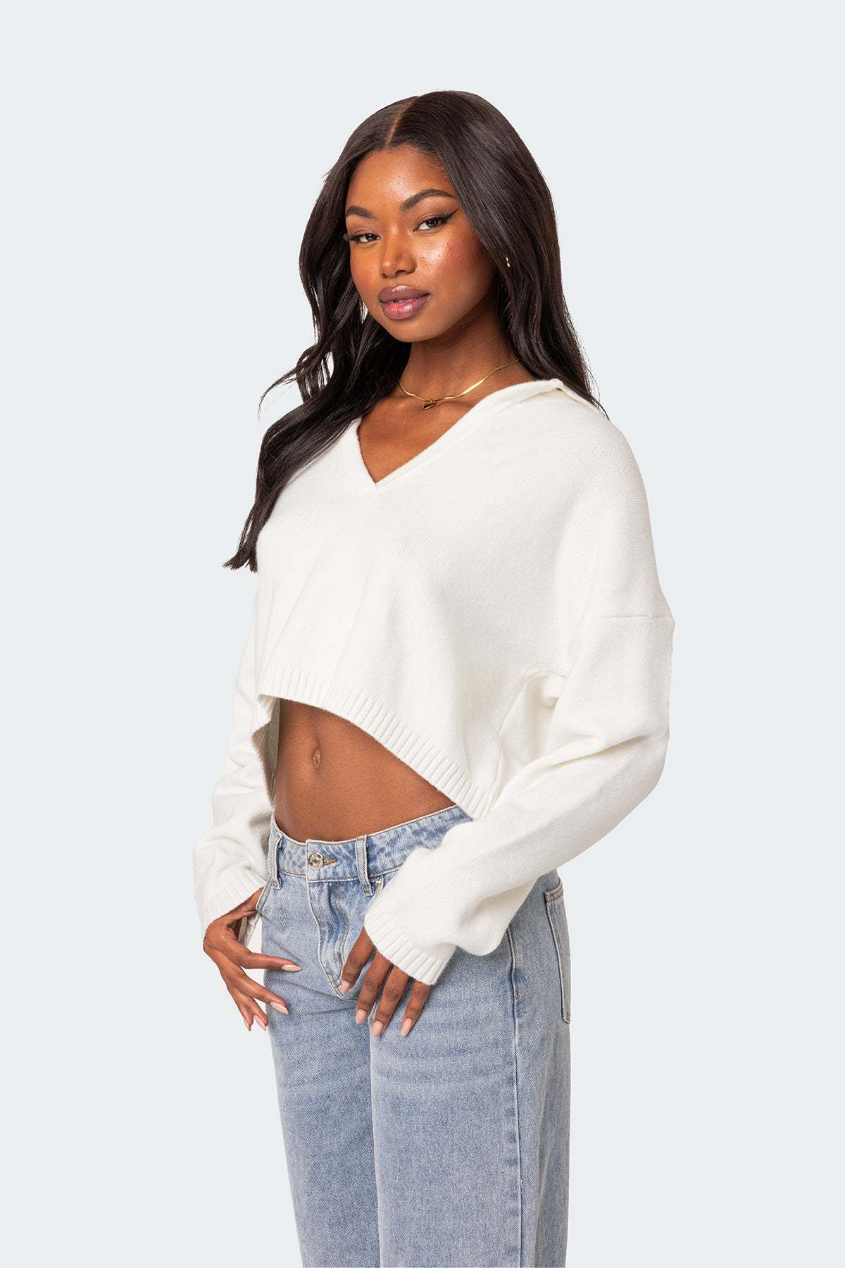 Marcie Oversize Cropped Sweater - CREAM